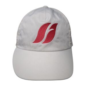Farmasi Strapback Hat White One Size Adjustable Embroidered Vented Holes 6 Panel